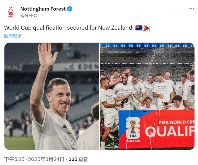 克里斯-伍德助新西兰直飞2026世界杯