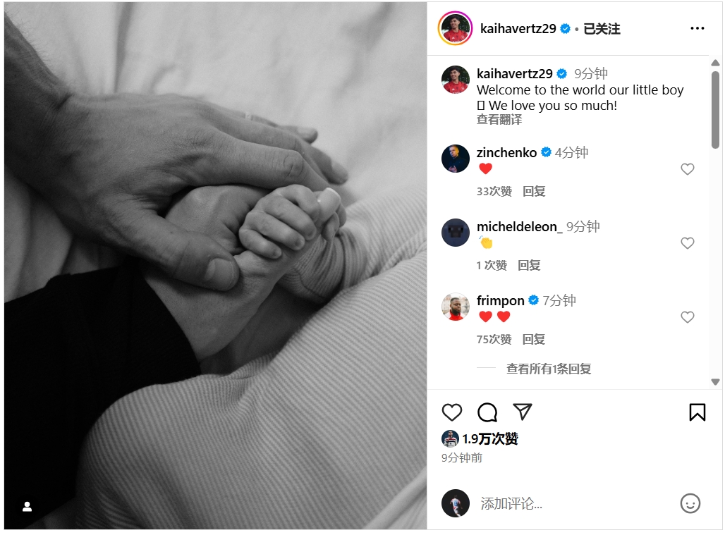 祝福哈弗茨家庭：新成员正式加入